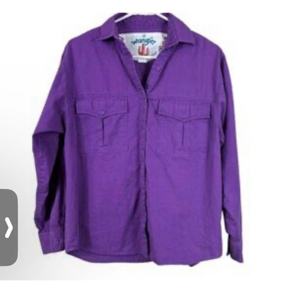 Vtg 80s Wrangler Painted Desert Purple Brushpopper Aesthetic Shirt Womens Sz S